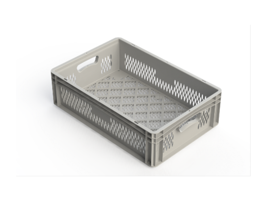 Přepravka Basicline 1762.3300 šedá, OÚ, perforovaná